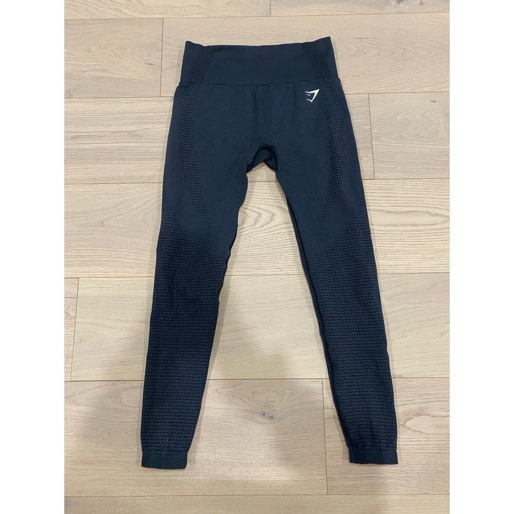 Gymshark Womens VITAL SEAMLESS 2.0 LEGGINGS Black Marl Body Fit